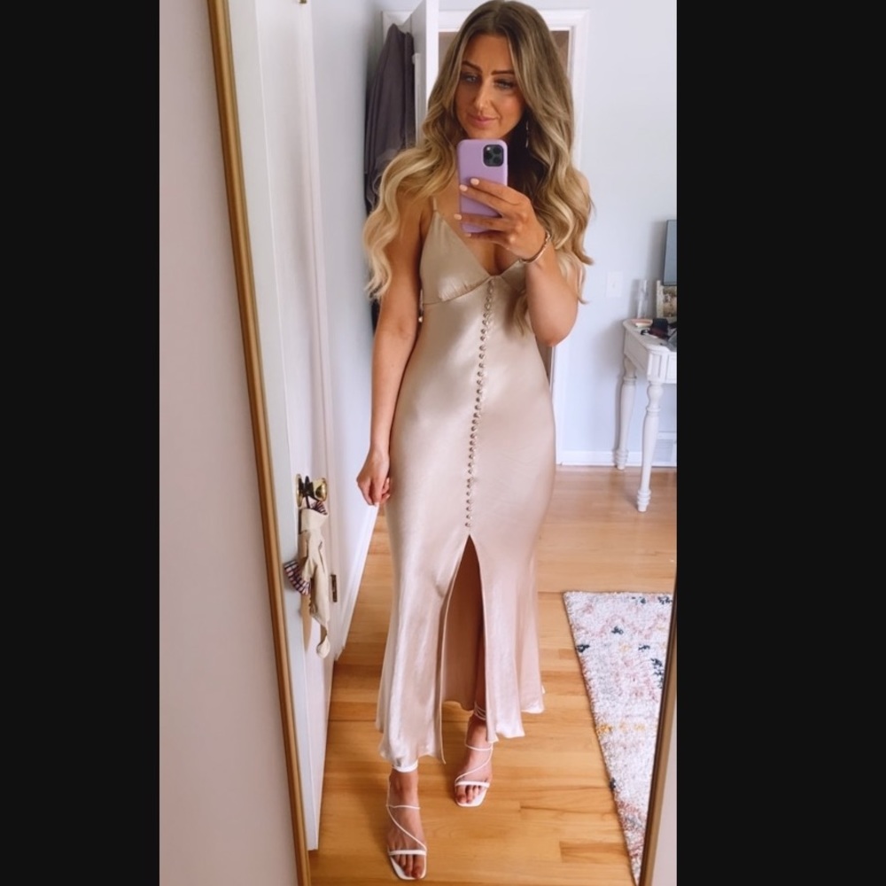 Shona Joy La Lune Slip Dress Gold-Size 2 Worn Once